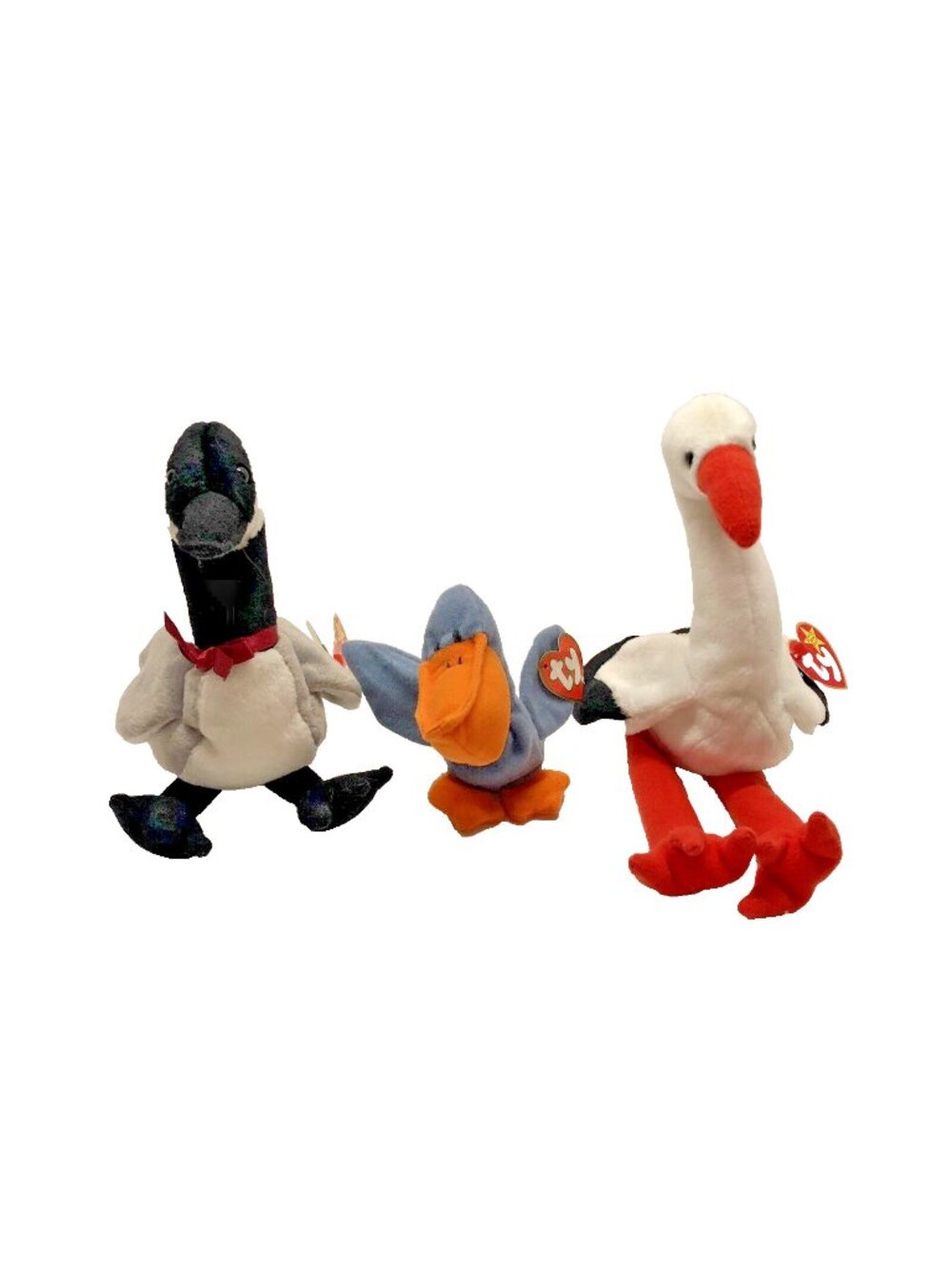 Ty Beanie Babies Loosy (1998), Stilts (1998) & Scoop Teenie Beanie Baby (1993)